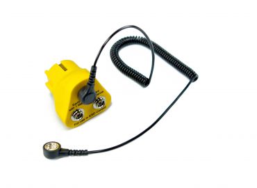 Darstellung des Produktes Erdungsbaustein in schwarz/gelb